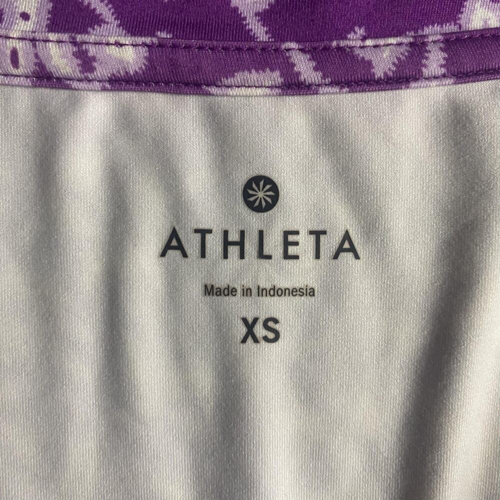 Athleta Dress Womens XS Purple Surplice V-Neck Ruched Wrap Midi Travel - Picture 11 of 12